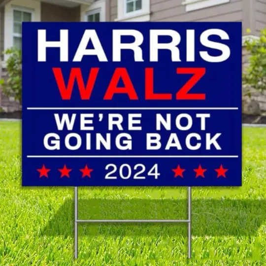 Discover Harris Walz 2024 President Election Yard Sign with Metal H Stake Kamala