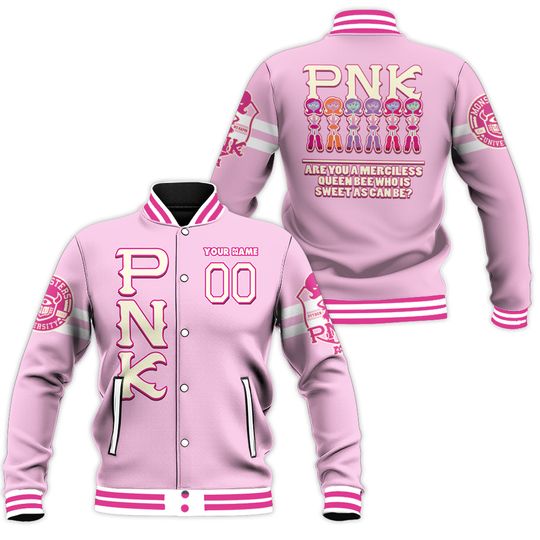 Discover Personalized Monster University PNK Uniform Baseball Jacket