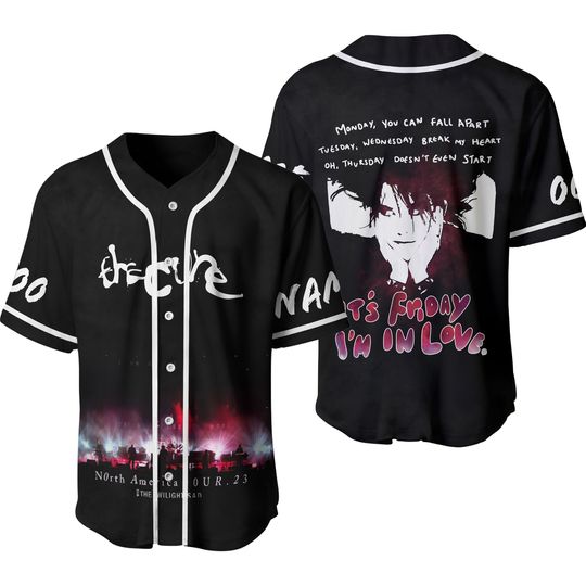 Discover The Cure Band Baseball Jersey, It's Friday I'm In Love Shirt, English Rock Band Merch, Music Concert Jersey