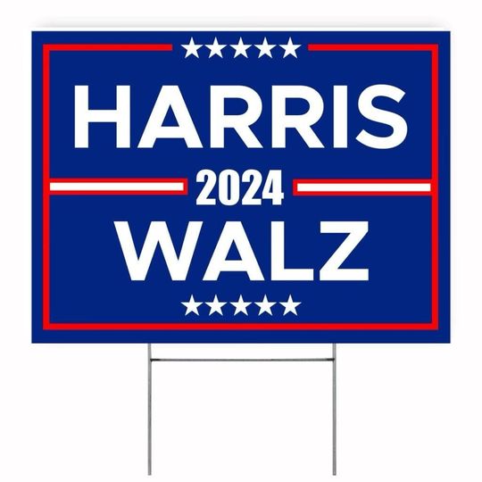 Discover KAMALA HARRIS WALZ 2024 Presidential Political Yard Sign Double Sided
