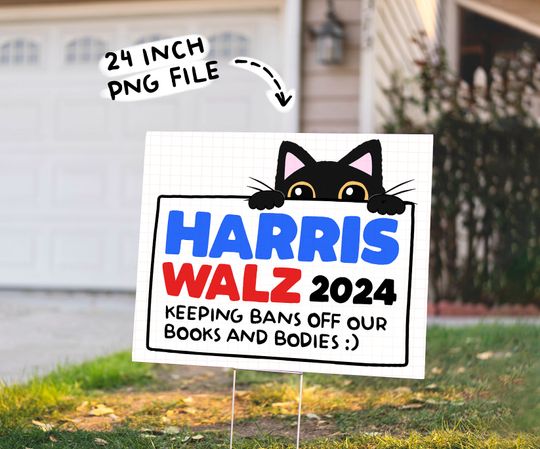 Discover Harris Walz 2024 Yard Sign Snarky Black