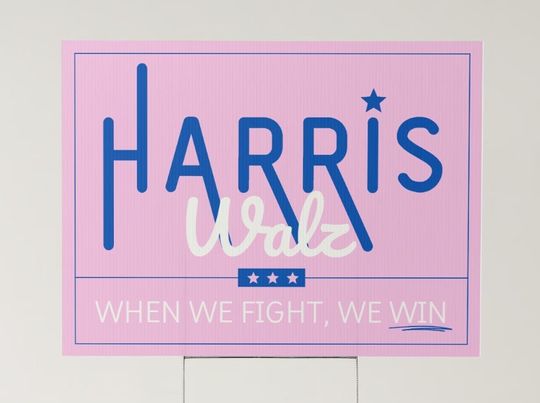 Discover Pink Kamala Harris Tim Walz Yard Sign