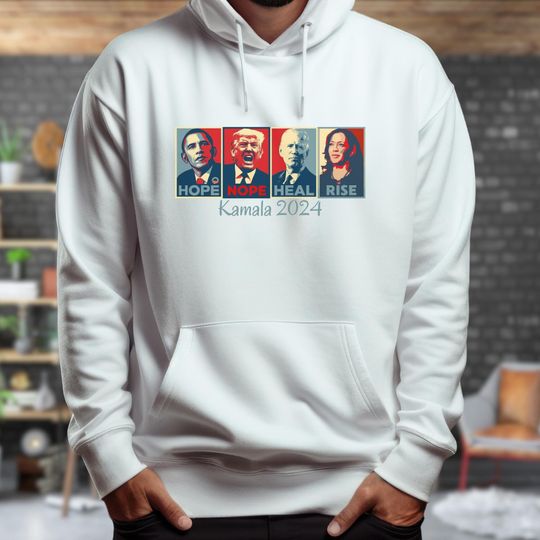 Discover Hope Nope Heal Rise Kamala 2024, Yes We Kam Hoodie