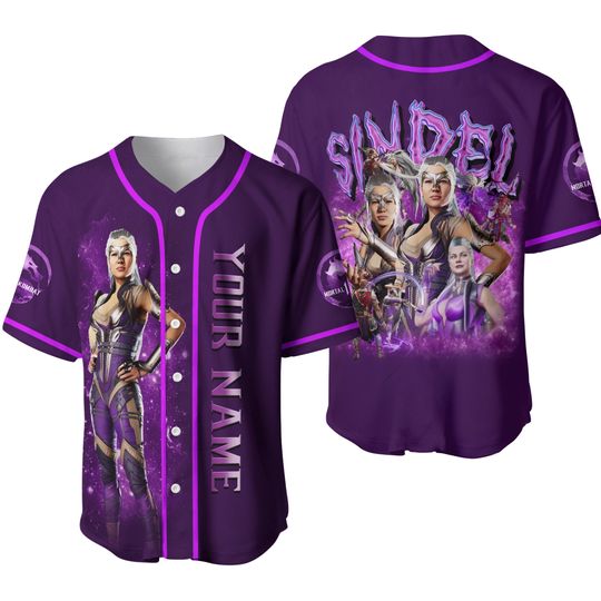 Discover Sindel Mortal Kombat 1 90s Baseball Jersey, Bootleg Movie Fighting Games Vintage Baseball Jersey