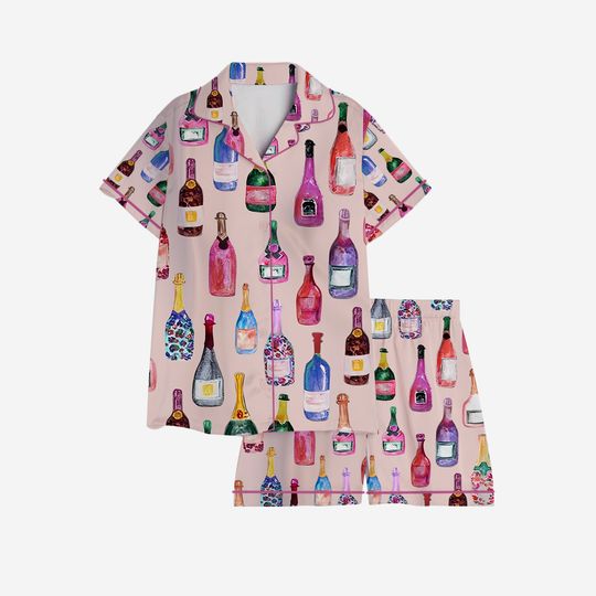 Discover Champagne Bottle Pajama Set - Cute Monogram Pajamas