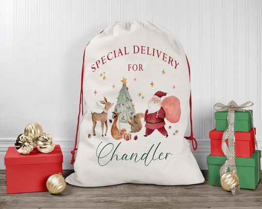 Discover Personalized Santa Sack, Baby First Christmas Present Sack