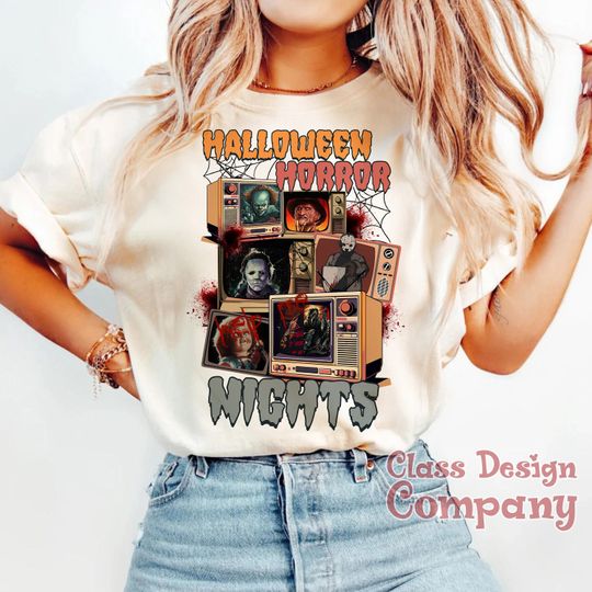 Discover Halloween HN Shirts, Horror Characters Halloween Shirt