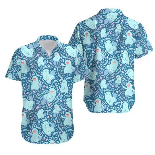 Discover Quagsire Anime Hawaiian Button-Up Shirt