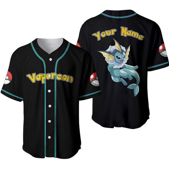Discover PKM Vaporeon custom name Baseball Jersey