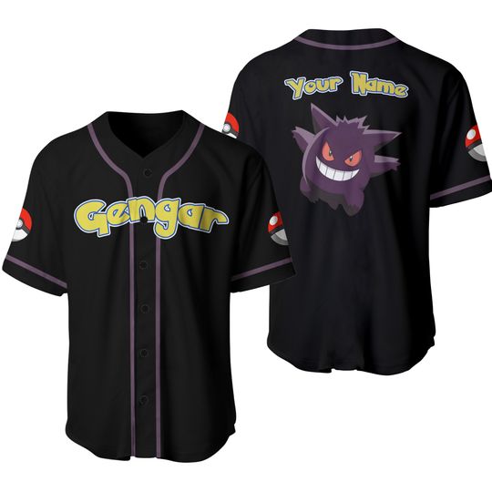 Discover PKM Gengar custom name Baseball Jersey