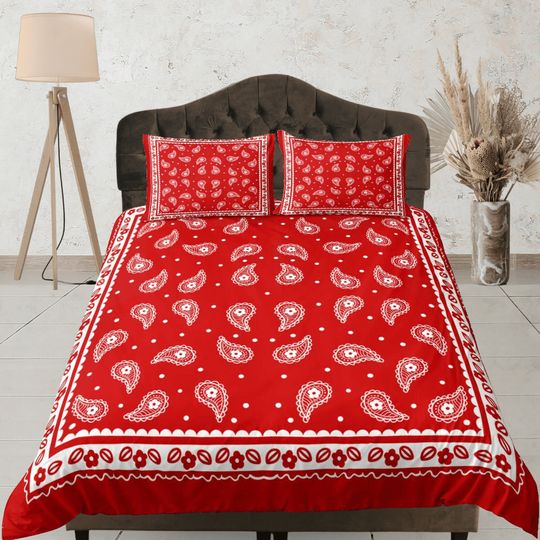 Discover Red Paisley Bedding Sets, Bedroom Decor