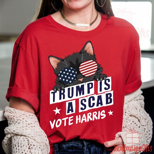 Discover Trump is a Scab Vote Harris Shirt, Unisex T-Shirt, Kamala Shirt, Kamala DNC