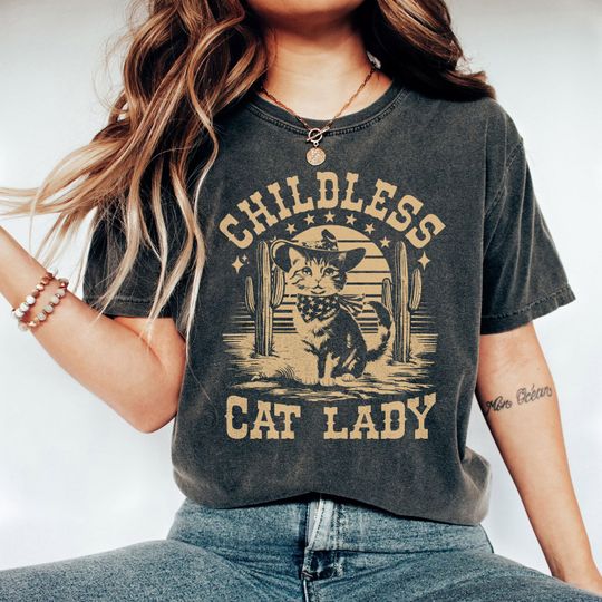 Discover Childless Cat Lady For Kamala, Kamala Harris President 2024 Shirt