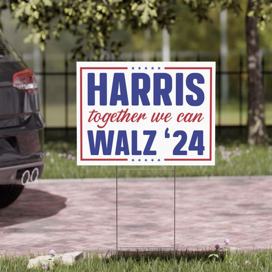 Discover Harris Walz 2024 Obviously Yard Sign - Coroplast Harris For President 2024 Lawn Sign