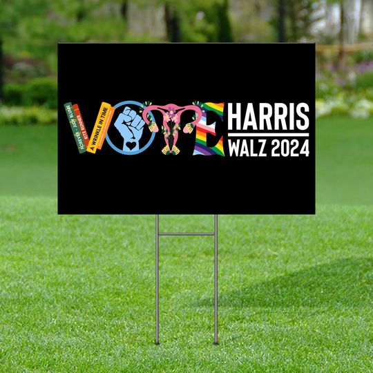 Discover Vote Kamala Harris Tim Walz 2024 Yard Sign, Yard Sign Kamala Harris for President Election