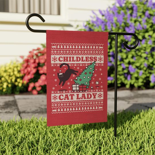 Discover Childless Cat Lady Christmas | Garden & House Banner
