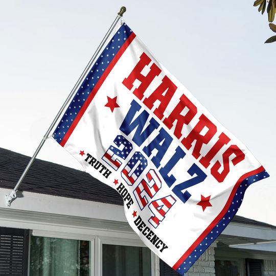 Discover Harris Walz 2024 House Flag, Truth Hope Decency Flag
