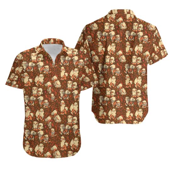 Discover Arcanine Hawaiian Shirt - Men's Arcanine Button Up Shirt & Men's Casual Arcanine Shirt