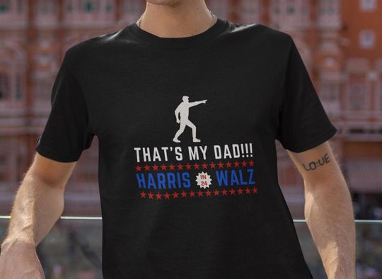 Discover That's My Dad! Harris Walz 2024 Unisex Heavy Cotton Tee