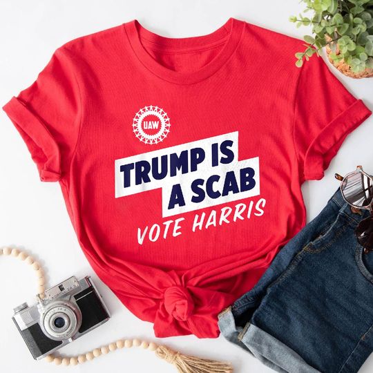 Discover Trump is a Scab Shirt, Vote Harris Tshirt, Kamala Harris 2024 Shirt, Anti Trump Shirt