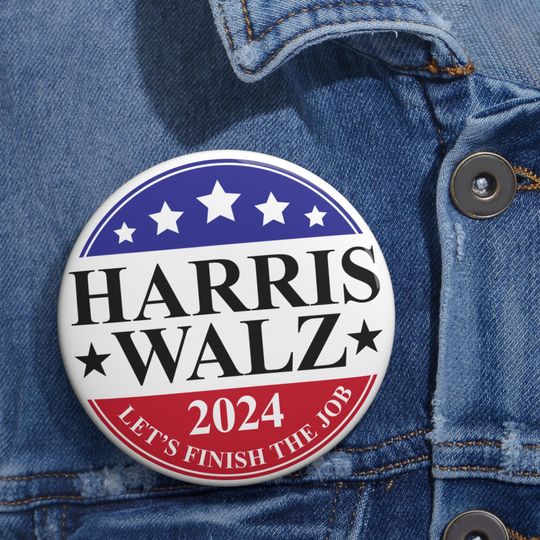 Discover Harris Walz Democrat Pin Buttons