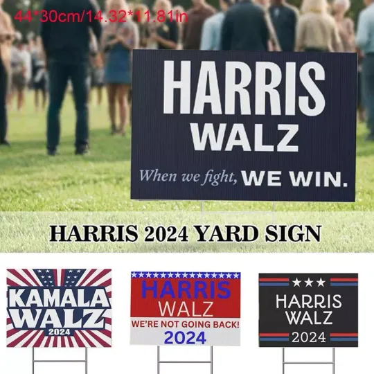 Discover Harris Walz 2024 We're Not Going Back Kamala Harris Tim Walz 2024 Yard Signs