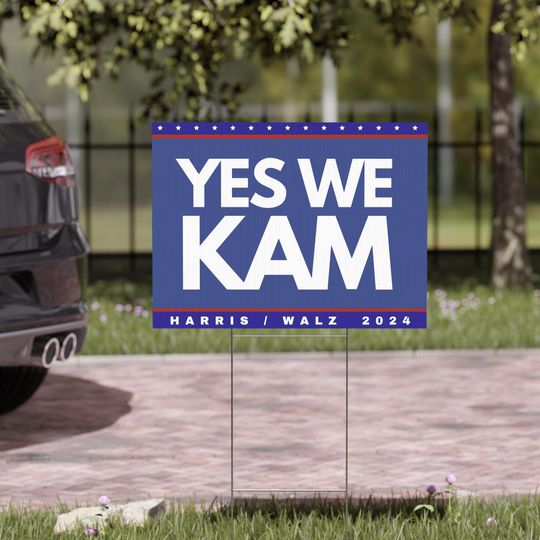 Discover Yes We Kam Yard Sign, Double Sided Kamala Harris Walz Yard Sign Harris