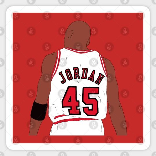 Discover Michael Jordan 45 Back-To - Michael Jordan - Sticker