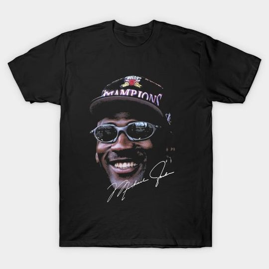 Discover Vintage Michael Jordan Signature Big Face - Michael Jordan - T-Shirt