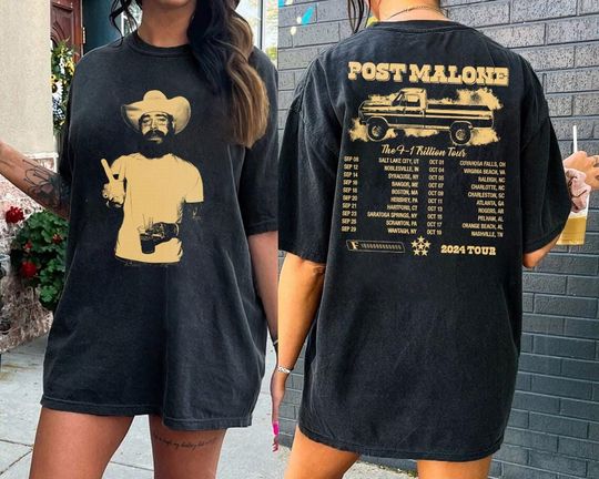 Discover Vintage Post Malone 2side Shirt, Posty Western Graphic Tee, Malone Music The Album