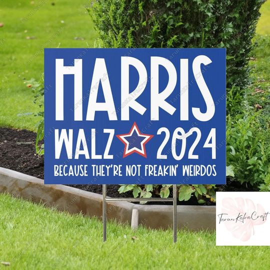 Discover Harris Walz 2024 Flag and Yard Sign