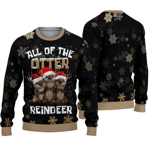 Discover All Of The Otter Reindeer Ugly Knitted Christmas Sweater