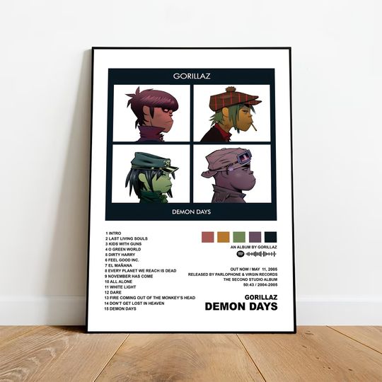 Discover Gorillaz Posters / Demon Days Poster / Album Cover Poster