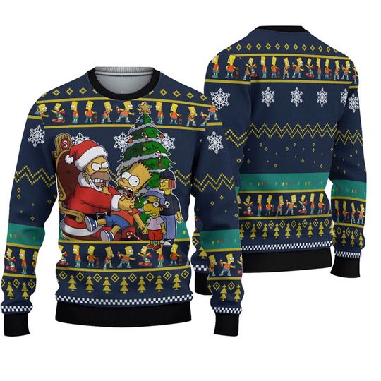 Discover Santa Simpsons Ugly Christmas Sweater
