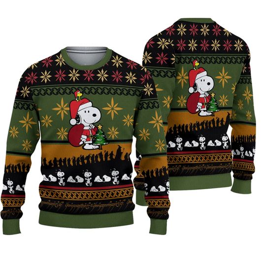 Discover Santa Snoopy Ugly Christmas Sweater