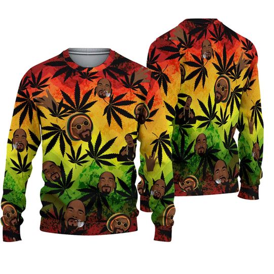 Discover Snoop Dogg Shirt Pattern Vintage Hip Hop 90s 3D Sweater