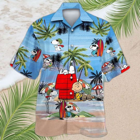 Discover Snoopy Summer Time Hawaiian Shirt Blue Summer Aloha Shirt For Men Women