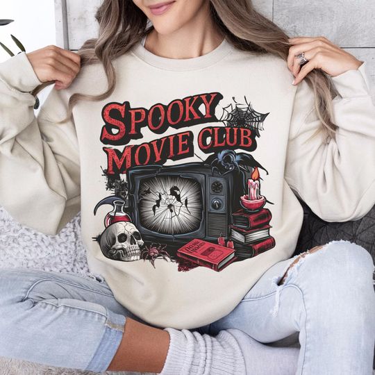 Discover Spooky Movie Soociial Clubb Sweatshirt, Funny Halloween Soociial Clubb Sweatshirt