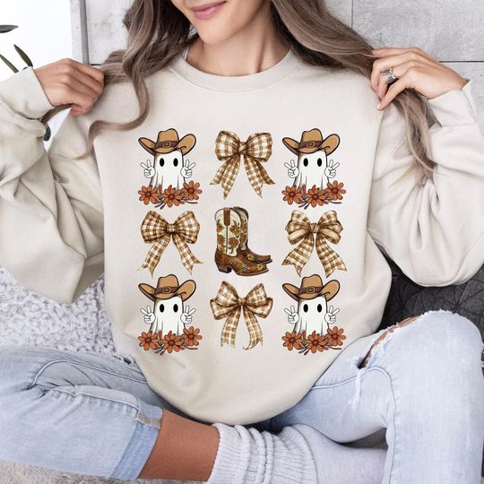 Discover Coquette Halloween Sweatshirt, Western Halloween Sweatshirt