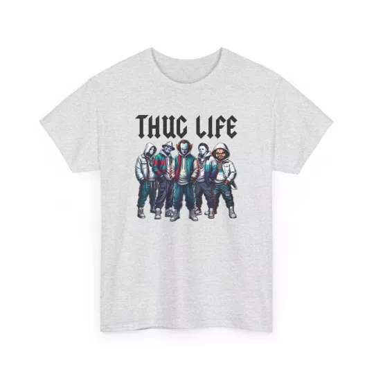 Discover Thug Life Gangster Horror Icons Halloween T-Shirt | Streetwear Tee