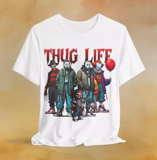 Discover Halloween Life Gang,Modern Thug Life Horror Movie Shirt