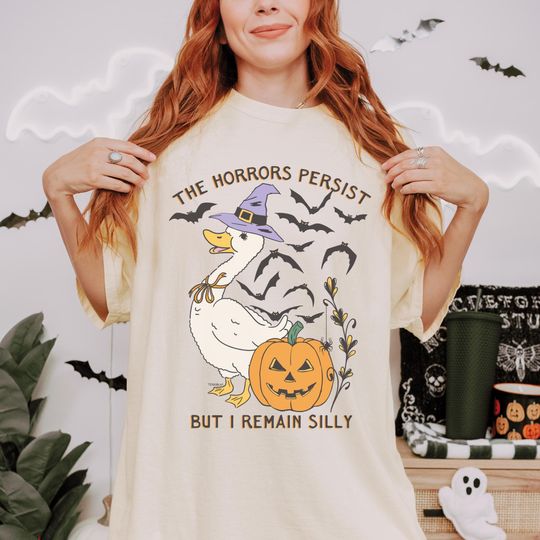 Discover The Horrors Persist  Color T-Shirt, Funny Silly Goose Meme Graphic Tee