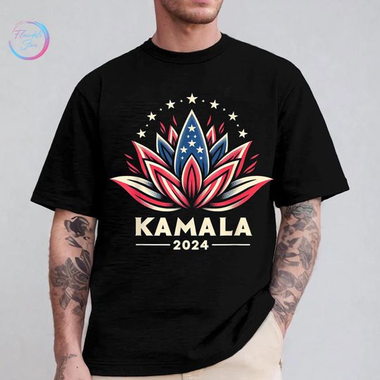 Discover Kamala Harris 2024 Presidential Campaign American Lotus T-Shirt