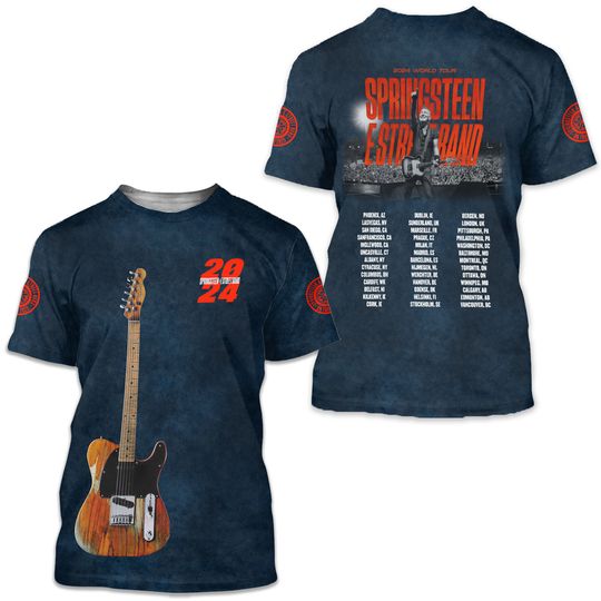 Discover Bruce Springsteen E Street Band World Tour 2024 3D Tshirt