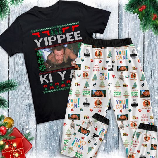 Discover Die Hard Pajamas Set, Personalized Family Pajamas, Family Christmas Pajamas Set.