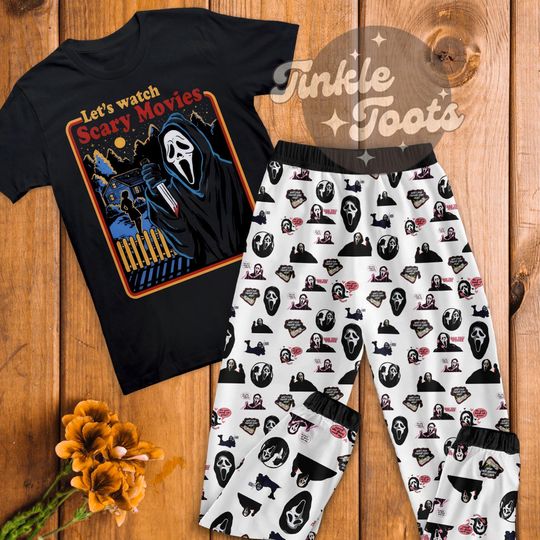 Discover Scary Movies Halloween Pajama Set for Adults and Kids