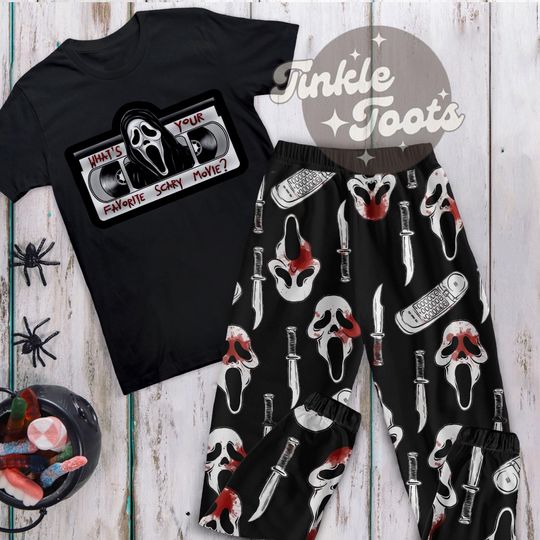 Discover What's Your Favorite Scary Movie Halloween Pajamas Set, Ghostface Pajamas For Adult And Kids