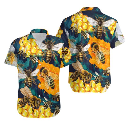 Discover Honey Bee Hawaiian Shirt, Aloha Hawaii Shirt