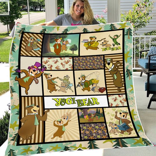 Discover Yogi Bear Blankets Jellystone Park Fleece Blanket Boo Boo Ranger Smith