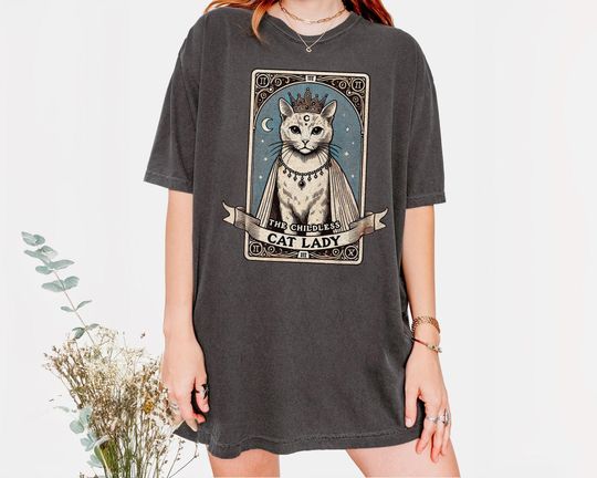 Discover Tarot Card Shirt, Childless Cat Lady Shirt, Vote Kamala Tee